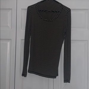 Long-sleeve black & tan striped top